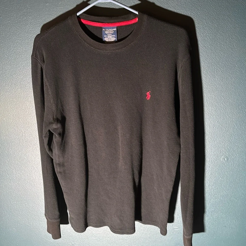 Polo Ralph Lauren Men’s Long Sleeve Crew Waffle knit Sleep Shirt Size Large - Picture 1 of 6